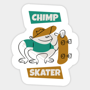 Chimp Skater Sticker